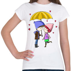 printfashion szerelem, esernyő - Női póló - Fehér (2325569)