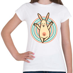 printfashion Jóga nyuszi - Női póló - Fehér (2372711)