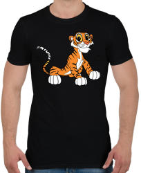 printfashion Cute Tiger - Férfi póló - Fekete (2359105)