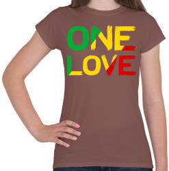 printfashion One Love - Női póló - Mogyoróbarna (2332453)