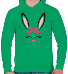 printfashion Bunny girl - Férfi kapucnis pulóver - Zöld (2401735)