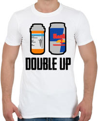 printfashion Double up - Férfi póló - Fehér (2311198)