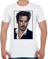 printfashion Johnny Depp - Férfi póló - Fehér (2376676)