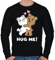 printfashion Bear Hug - Férfi pulóver - Fekete (2365623)