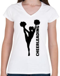 printfashion Cheerleading - Női V-nyakú póló - Fehér (2382654)