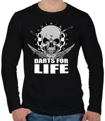 printfashion Darts for Life - Férfi hosszú ujjú póló - Fekete (2391401)