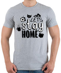 printfashion Stay at home - Férfi póló - Sport szürke (2349286)