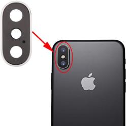 tel-szalk-018211 Apple iPhone X hátlapi kamera ezüst keret (lencse nélkül! ) (tel-szalk-018211)