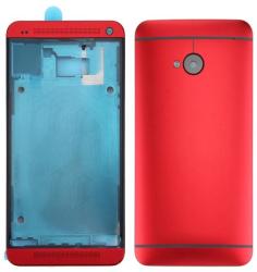  tel-szalk-018271 HTC One M7 801e teljes burkolat (előlap, hátlap) piros (tel-szalk-018271)