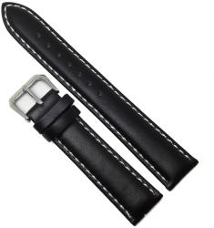  Curea de ceas - Piele Naturala Neagra - Cusatura Alba- 14mm 16mm 18mm 20mm 22mm 24mm 26mm - WZ3805 (WZ3805)