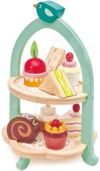 Tender Leaf Cofetărie din lemn Birdie Afternoon Tea stand Tender Leaf Toys cu prăjituri și sandwich-uri (TL8242) Bucatarie copii