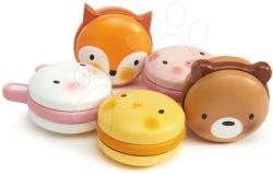 Tender Leaf Toys Macarons dulci din lemn Animal Macarons Tender Leaf Toys puișor, ursuleț, iepuraș, vulpe, purceluș de la 2 ani (TL8240) Bucatarie copii
