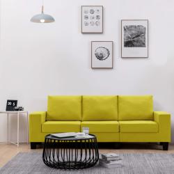 vidaXL Canapea cu 3 locuri, galben, material textil (287127) Canapea