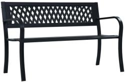 vidaXL Bancă de grădină, negru, 125 cm, oțel (47943)