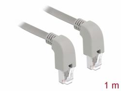 Delock Cablu de retea RJ45 cat 6A S/FTP unghi jos 1m Gri, Delock 85877 (85877)