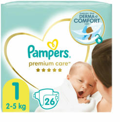 Pampers Premium Care 1 Newborn 2-5 kg 26 db