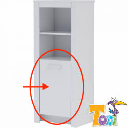 Todi White Bunny ajtó, keskeny nyitott polcos szekrényhez (140 cm magas) - babamanna