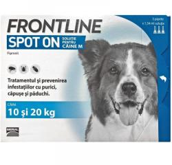 Merial Pipete Antiparazitare Caini, Frontline Spot-On Dog M (10-20 kg) x 3 pipete