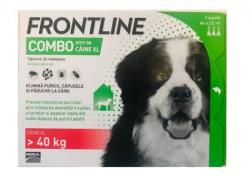  Merial Pipete Antiparazitare Caini, Frontline Combo XL (>40 kg) x 3 pipete