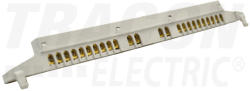 Tracon NPE-Z-24 Szigetelt földelősín (N/PE) EDSS-12/. mod. elosztóhoz 230/400VAC, 63A, 7, 6×18, 3mm, L=250 mm, 24P, IP20 (NPE-Z-24)