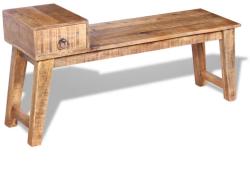 vidaXL Bancă cu sertar lemn solid de mango, 120 x 36 x 60 cm (243461) - vidaxl