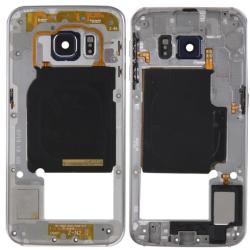 tel-szalk-018655 Samsung Galaxy S6 edge G925 hátlapi ház lemez kamera lencsével, oldaló gombok matt fekete (tel-szalk-018655)