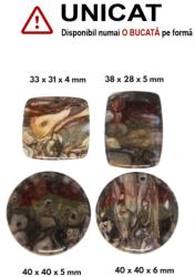  Pandantiv Fosil Lemn Disc - Dreptunghi cu Gaura - 33-40 x 28-40 x 4-6 mm - ( XL ) - 1 Buc