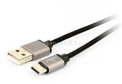 Gembird 1, 8m USB Type-C 2.0 apa - USB 2.0 A apa fonott fekete kábel (CCB-MUSB2B-AMCM-6) (CCB-MUSB2B-AMCM-6)