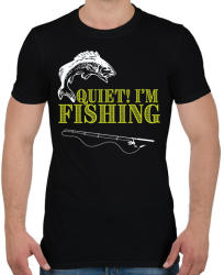 printfashion Csendet, horgászom! - Férfi póló - Fekete (2460331)
