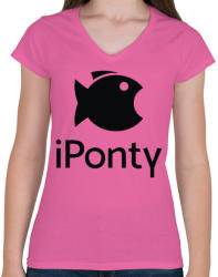 printfashion Iponty - Női V-nyakú póló - Rózsaszín (2456570)