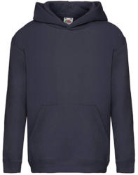 Fruit of the Loom Gyerek Pulóver Kapucnis Hosszú ujjú Fruit of the Loom Premium Hooded Sweat Kids - 128 (7-8), Mély sötétkék (navy)