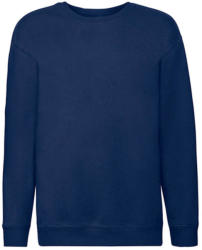 Fruit of the Loom Gyerek Pulóver Hosszú ujjú Fruit of the Loom Premium Set-In Sweat Kids - 128 (7-8), Sötétkék (navy)