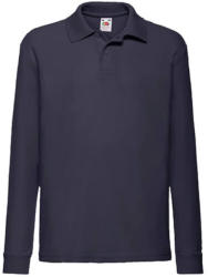 Fruit of the Loom Gyerek Galléros póló Hosszú ujjú Fruit of the Loom 65/35 Long Sleeve Polo Kids - 116 (5-6), Mély sötétkék (navy)