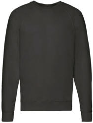 Fruit of the Loom Férfi pulóver hosszú ujjú Fruit of the Loom Lightweight Raglan Sweat - M, Fekete