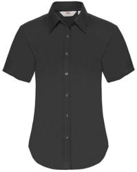 Fruit of the Loom Női Blúz Rövid ujjú Fruit of the Loom Oxford Shirt Short Sleeve Lady-Fit - XL, Fekete