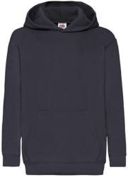Fruit of the Loom Gyerek Pulóver Kapucnis Hosszú ujjú Fruit of the Loom Classic Hooded Sweat Kids - 140 (9-11), Mély sötétkék (navy)