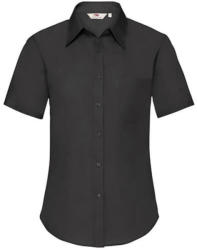 Fruit of the Loom Női Blúz Rövid ujjú Fruit of the Loom Popelin Shirt Short Sleeve Lady-Fit - XS, Fekete