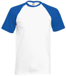 Fruit of the Loom Uniszex póló Rövid ujjú Fruit of the Loom Baseball T - L, Fehér/Királykék