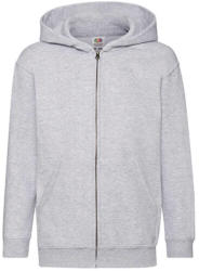 Fruit of the Loom Gyerek Pulóver Kapucnis Hosszú ujjú Fruit of the Loom Classic Hooded Sweat Jacket Kids - 164 (14-15), Heather szürke