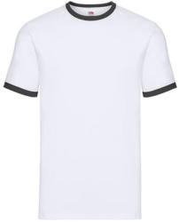 Fruit of the Loom Uniszex póló Rövid ujjú Fruit of the Loom Ringer T - XL, Fehér/Fekete
