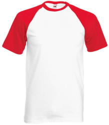 Fruit of the Loom Uniszex póló Rövid ujjú Fruit of the Loom Baseball T - M, Fehér/Piros