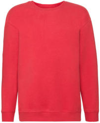 Fruit of the Loom Gyerek Pulóver Hosszú ujjú Fruit of the Loom Premium Set-In Sweat Kids - 164 (14-15), Piros