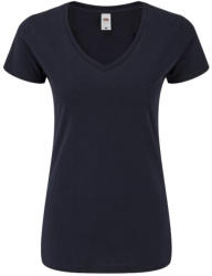 Fruit of the Loom Női rövid ujjú póló Fruit of the Loom Ladies' Iconic 150 V Neck T -L, Mély sötétkék (navy)