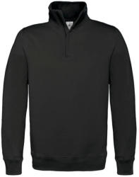 B&C Collection Uniszex pulóver hosszú ujjú B&C 1/4 Zip Sweat - WUI22 - 2XL, Fekete
