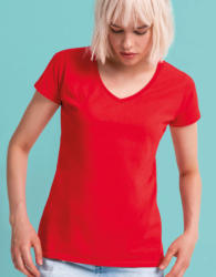 Fruit of the Loom Női rövid ujjú póló Fruit of the Loom Ladies' Iconic 150 V Neck T -2XL, Piros