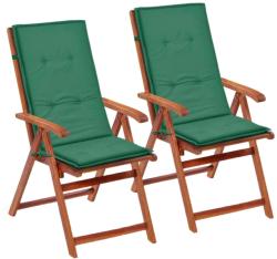 vidaXL Perne scaun cu spătar înalt, 2 buc. , verde, 120x50x3 cm, textil (43185)
