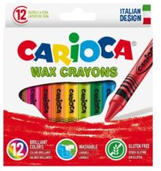 CARIOCA Creioane cerate, rotunde, lavabile, D- 8mm, 12 culori/cutie, CARIOCA Wax Crayons (CA-42365)