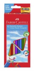 Faber-Castell Creioane colorate triunghiulare 12 culori/set si ascutitoare Eco FABER-CASTELL (FC120523)