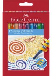 Faber-Castell Creioane cerate retractabile 12 culori/set FABER-CASTELL (FC120003)