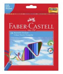 Faber-Castell Creioane colorate triunghiulare 24 culori/set si ascutitoare Eco FABER-CASTELL (FC120524)